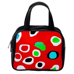 Red abstract pattern Classic Handbags (One Side)