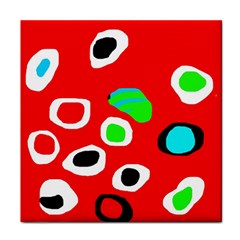 Red abstract pattern Face Towel