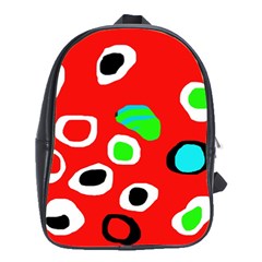 Red Abstract Pattern School Bags(large)  by Valentinaart