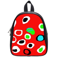 Red abstract pattern School Bags (Small) 