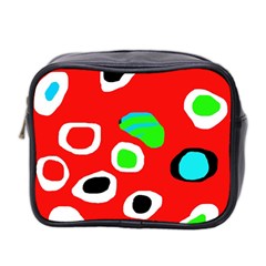 Red abstract pattern Mini Toiletries Bag 2-Side