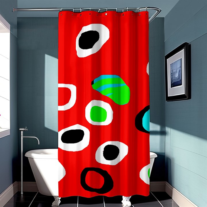 Red abstract pattern Shower Curtain 36  x 72  (Stall) 