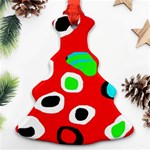 Red abstract pattern Christmas Tree Ornament (2 Sides) Front