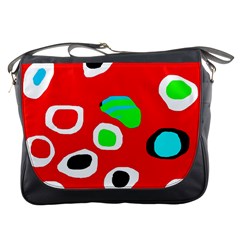 Red abstract pattern Messenger Bags