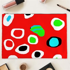 Red Abstract Pattern Cosmetic Bag (xxl)  by Valentinaart