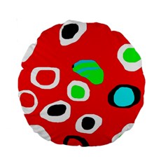 Red abstract pattern Standard 15  Premium Round Cushions