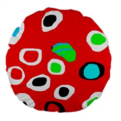 Red abstract pattern Large 18  Premium Round Cushions