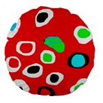 Red abstract pattern Large 18  Premium Round Cushions Front