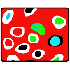 Red abstract pattern Double Sided Fleece Blanket (Medium) 