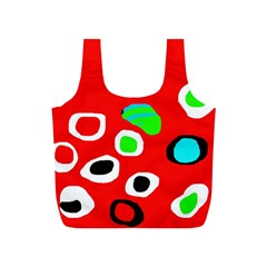 Red abstract pattern Full Print Recycle Bags (S) 