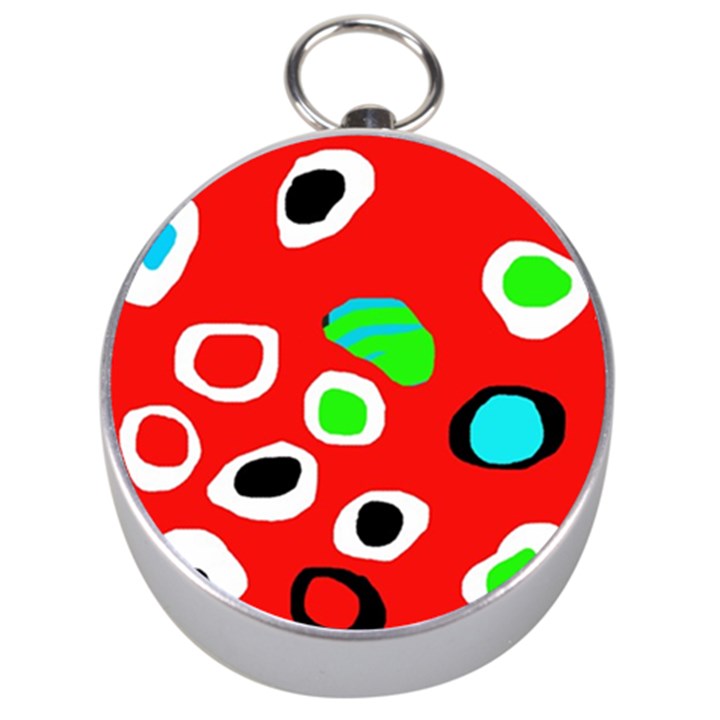 Red abstract pattern Silver Compasses