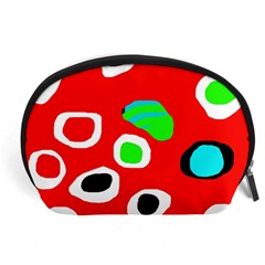 Red abstract pattern Accessory Pouches (Large) 