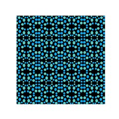 Dots Pattern Turquoise Blue Small Satin Scarf (square) by BrightVibesDesign