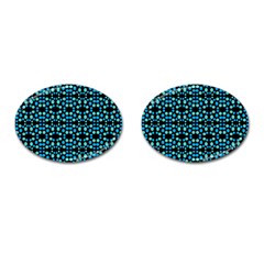 Dots Pattern Turquoise Blue Cufflinks (oval) by BrightVibesDesign