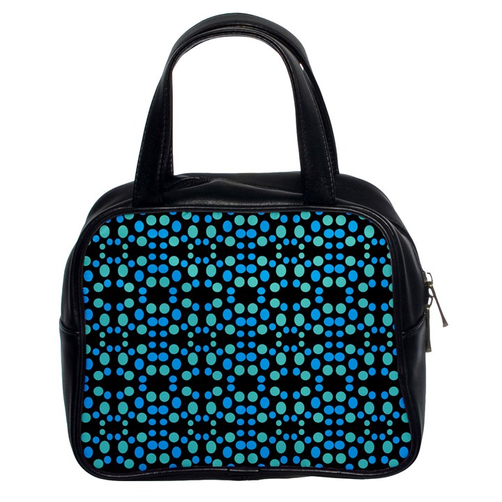 Dots Pattern Turquoise Blue Classic Handbags (2 Sides)