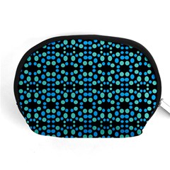 Dots Pattern Turquoise Blue Accessory Pouches (medium)  by BrightVibesDesign