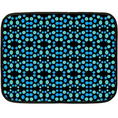 Dots Pattern Turquoise Blue Double Sided Fleece Blanket (mini)  by BrightVibesDesign