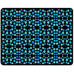 Dots Pattern Turquoise Blue Fleece Blanket (medium)  by BrightVibesDesign