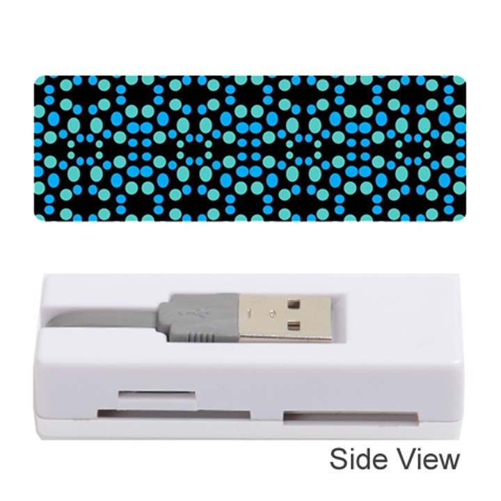 Dots Pattern Turquoise Blue Memory Card Reader (Stick) 