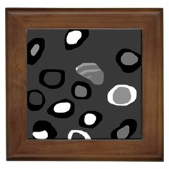 Gray abstract pattern Framed Tiles