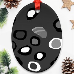 Gray abstract pattern Ornament (Oval) 