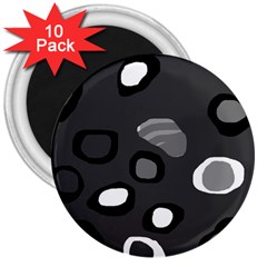 Gray abstract pattern 3  Magnets (10 pack) 