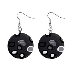 Gray abstract pattern Mini Button Earrings