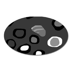 Gray abstract pattern Oval Magnet