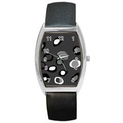 Gray abstract pattern Barrel Style Metal Watch