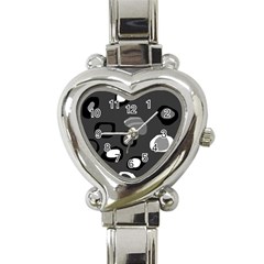 Gray abstract pattern Heart Italian Charm Watch