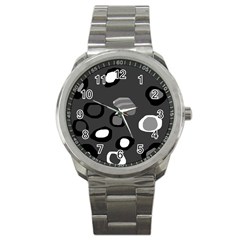 Gray abstract pattern Sport Metal Watch