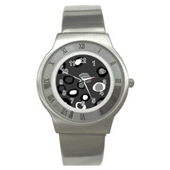 Gray abstract pattern Stainless Steel Watch