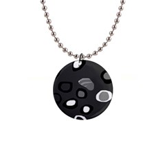 Gray abstract pattern Button Necklaces