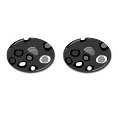 Gray abstract pattern Cufflinks (Oval)