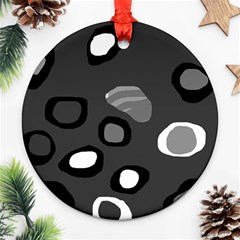 Gray abstract pattern Round Ornament (Two Sides) 