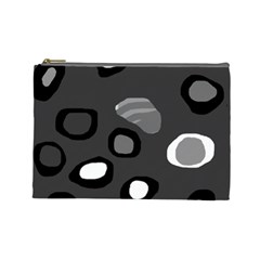 Gray abstract pattern Cosmetic Bag (Large) 