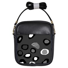 Gray abstract pattern Girls Sling Bags