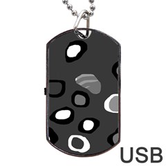 Gray abstract pattern Dog Tag USB Flash (One Side)