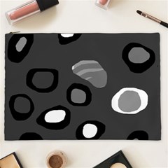 Gray Abstract Pattern Cosmetic Bag (xxl)  by Valentinaart