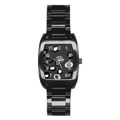 Gray abstract pattern Stainless Steel Barrel Watch