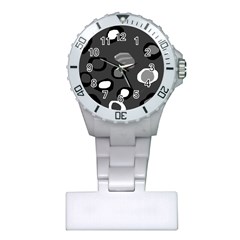 Gray abstract pattern Plastic Nurses Watch