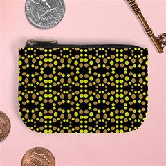 Dots Pattern Yellow Mini Coin Purses by BrightVibesDesign