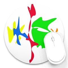 Colorful Amoeba Abstraction Round Mousepads by Valentinaart