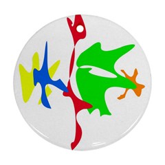 Colorful Amoeba Abstraction Ornament (round)  by Valentinaart