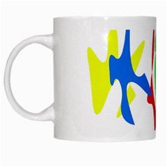 Colorful Amoeba Abstraction White Mugs by Valentinaart