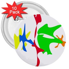 Colorful Amoeba Abstraction 3  Buttons (10 Pack)  by Valentinaart