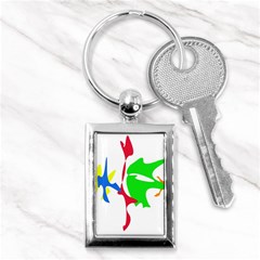 Colorful Amoeba Abstraction Key Chains (rectangle)  by Valentinaart