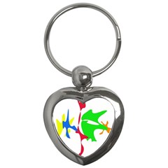 Colorful Amoeba Abstraction Key Chains (heart)  by Valentinaart