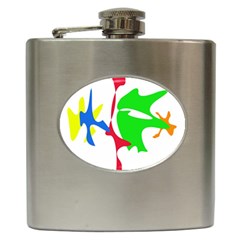 Colorful Amoeba Abstraction Hip Flask (6 Oz) by Valentinaart