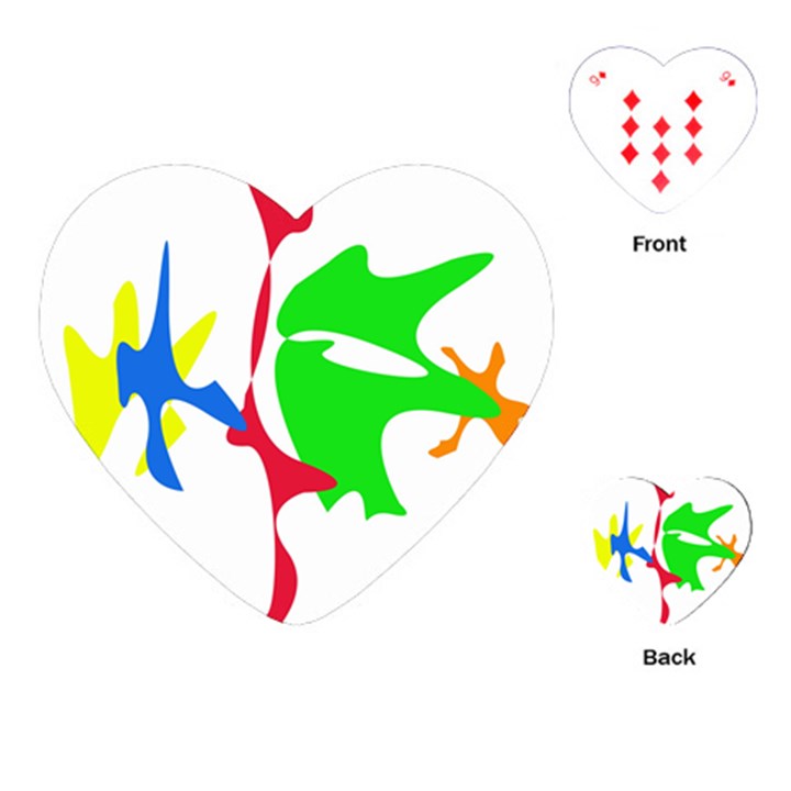 Colorful amoeba abstraction Playing Cards (Heart) 